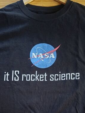 NASA “It IS Rocket Science” Long Sleeve T Shirt Black Size L Graphic Tee